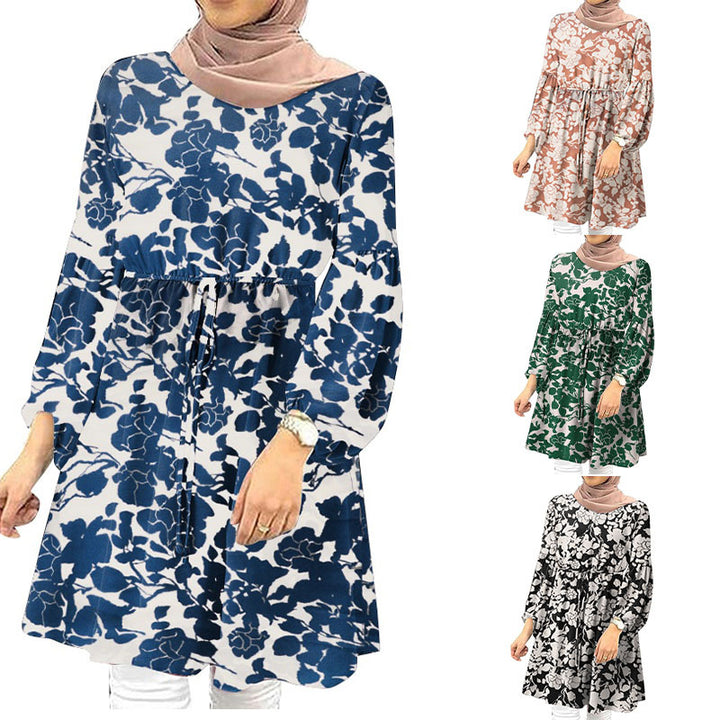 Dame blomsterkjole i elegant snit Stilla