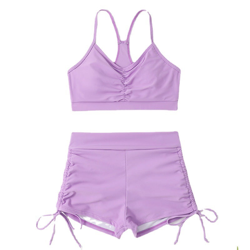 Femme Højskåret Bikini top og Shorts sæt med justerbare snore Stilla