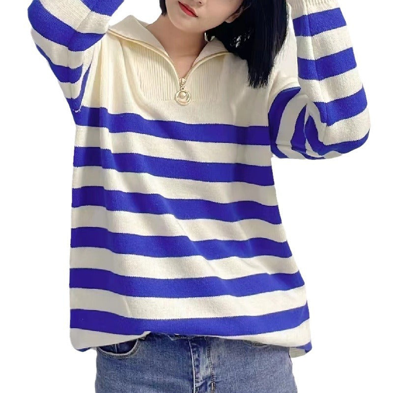 Femme Zip-Up Stribet Sweatshirt Stilla