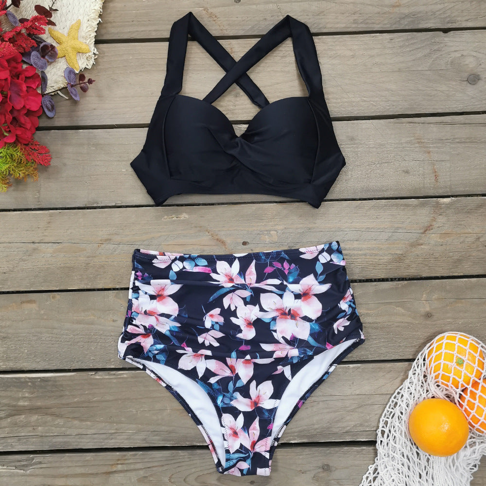 Dame Bikini-sæt med raffineret bustier-overdel og højt skåret trusse Stilla