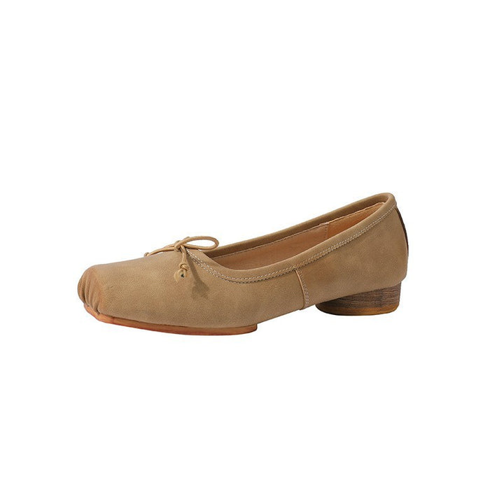 Dame Wildleder Ballerina Flats med sløjfeaccent Stilla
