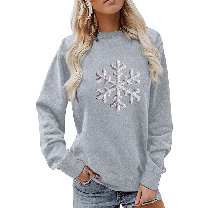 Kvinders sweatshirt med funklende snefnugdesign og afslappet pasform Stilla