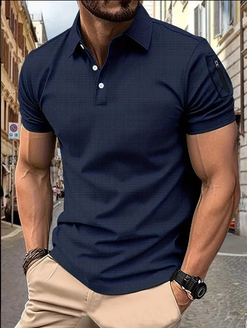 Herrer moderne kortærmet poloshirt med struktureret design Stilla