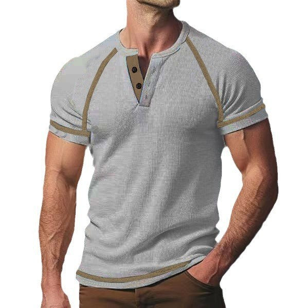 Herrer Fashion Henley T-shirt med kontrasterende accenter Stilla
