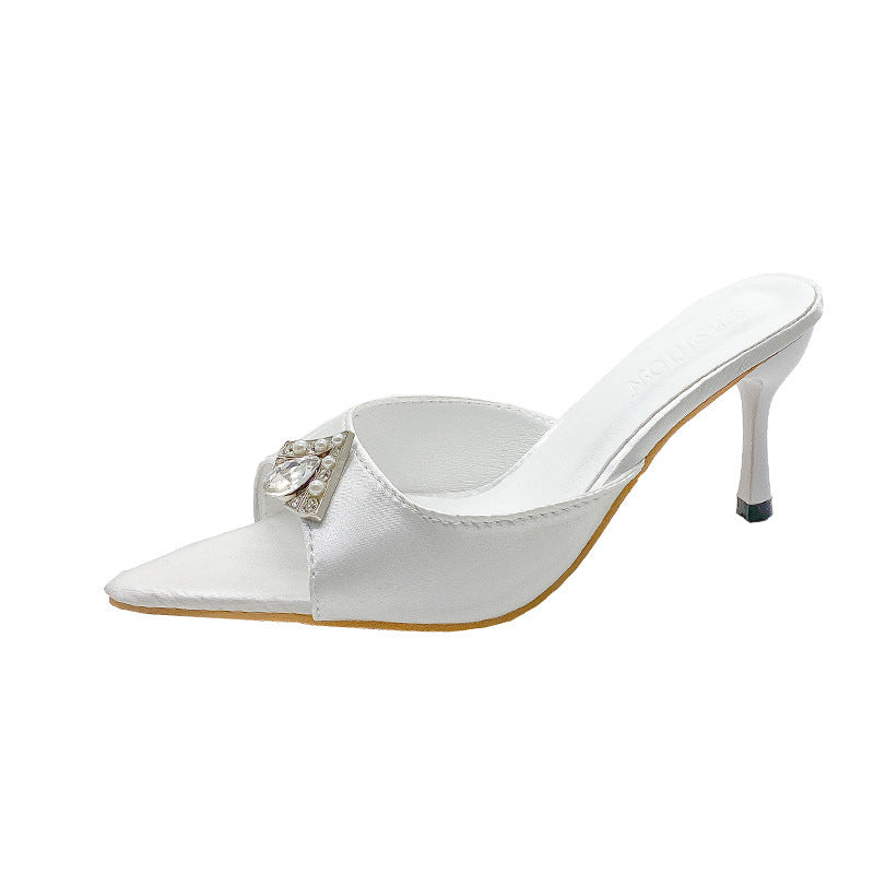 Dame Elegante Slingback-Pumps med funklende smykkedetalje og stilfuldt design Stilla
