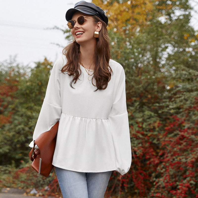 Damer Flydende Peplum-Bluse Stilla