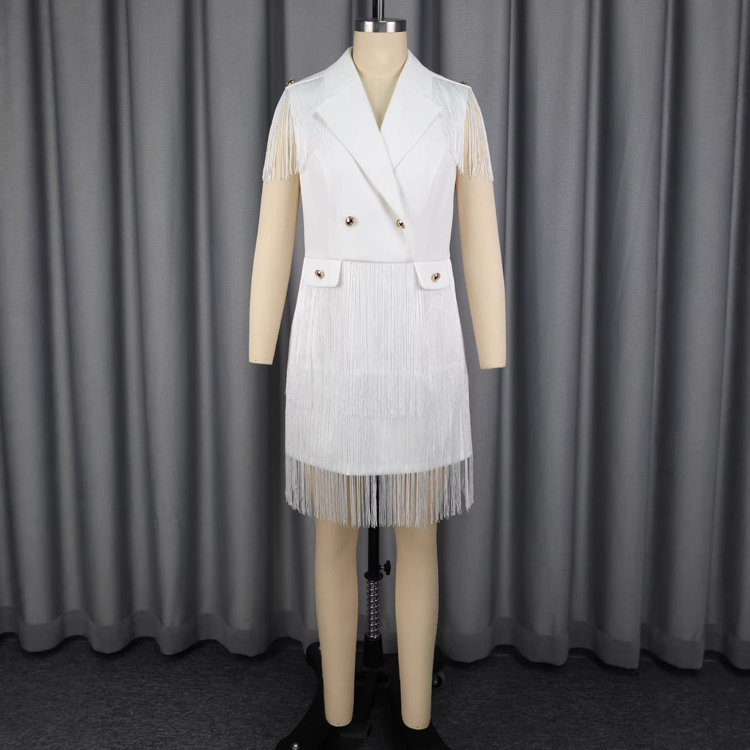 Dame Fransen-kjole i elegant blazer-stil Skovae