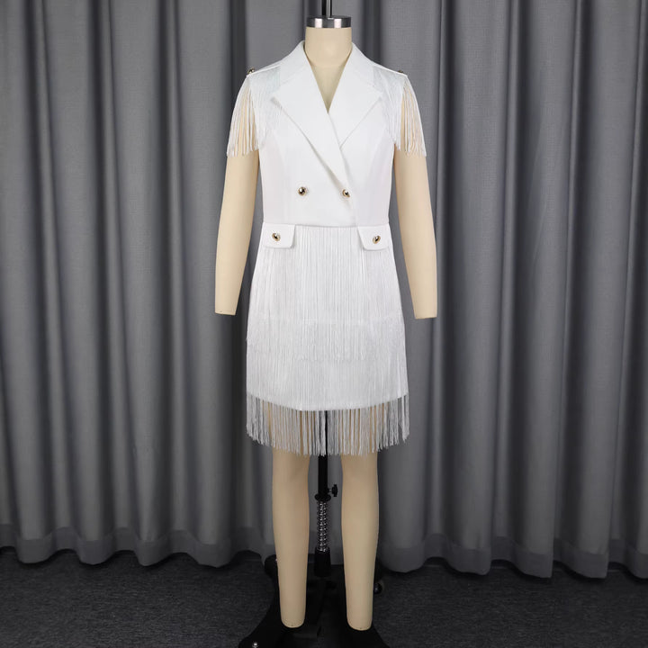 Dame Fransen-kjole i elegant blazer-stil Skovae
