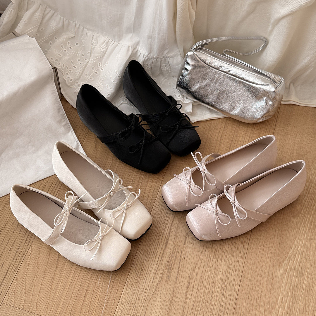 Dame Ballerinas med elegant sløjfe-detalje Stilla