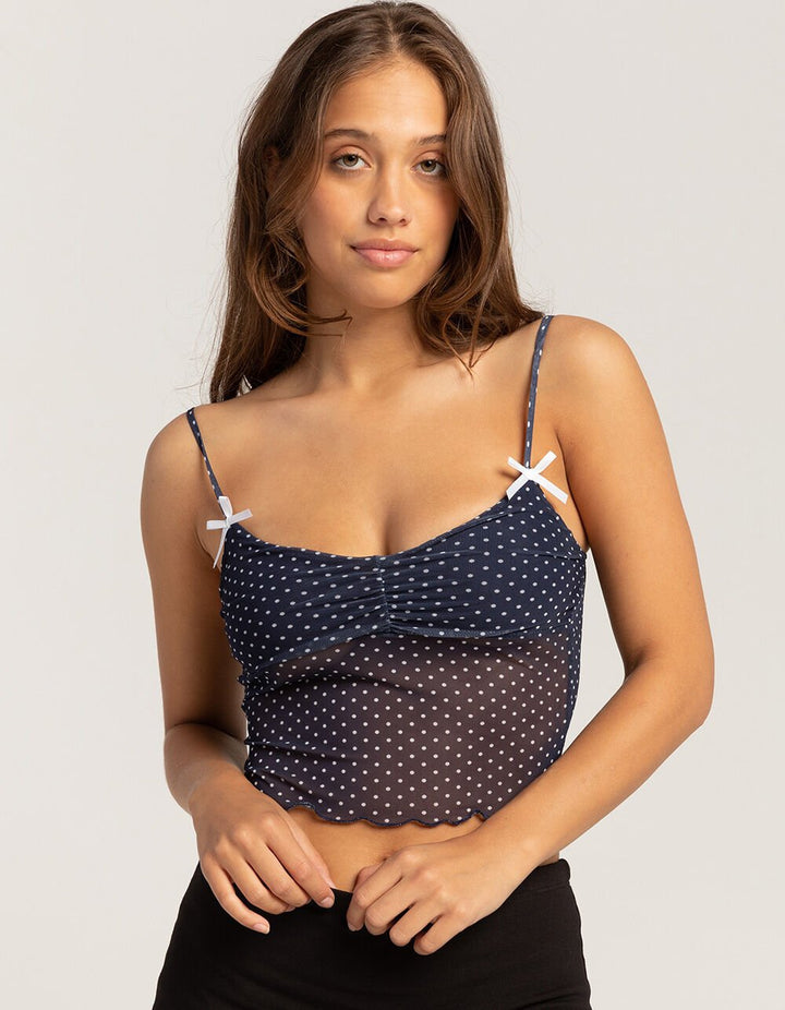 Dame prikket Crop-Top med justerbare stropper Skovae