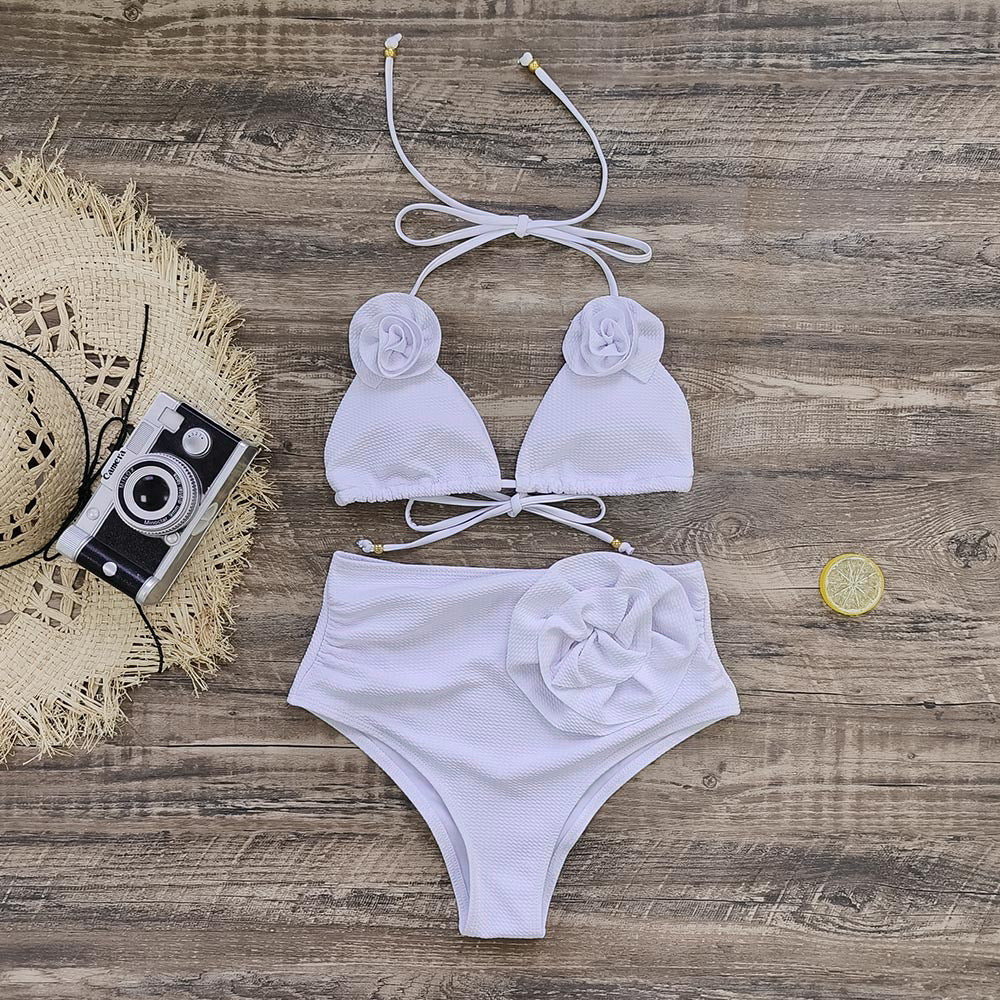 Dame Bikini-sæt med blomsterdesign og høj talje trusse Stilla