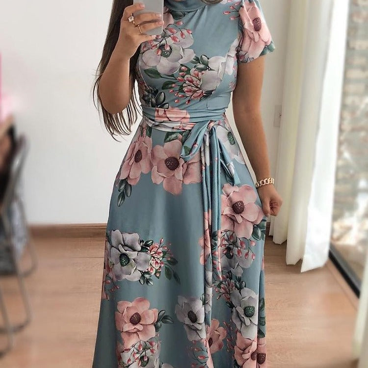 Stilla | Blomsterprint kjole med bred kant