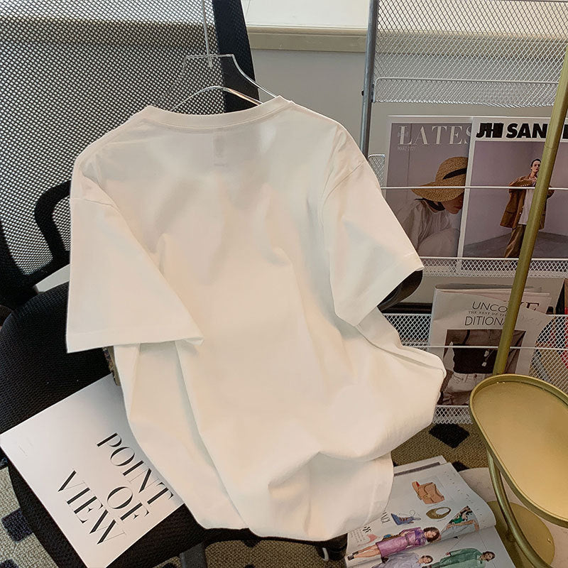 Dame T-shirt med kreativt hjerte motiv og inspirerende tekst Stilla