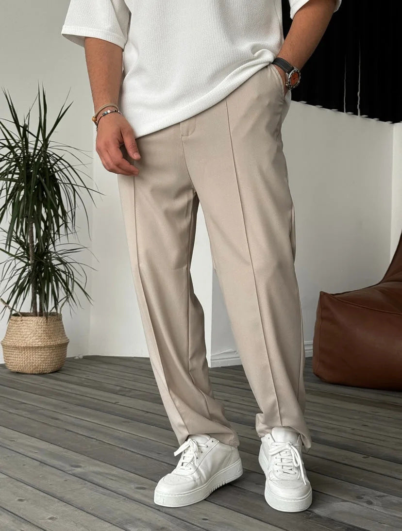 Herrer elegante og komfortable Chino-bukser med folder Stilla