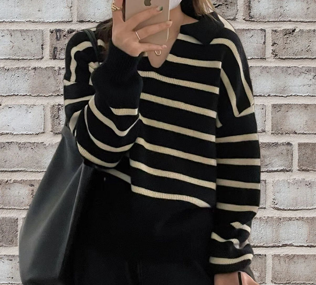 Dame stribet sweater Stilla