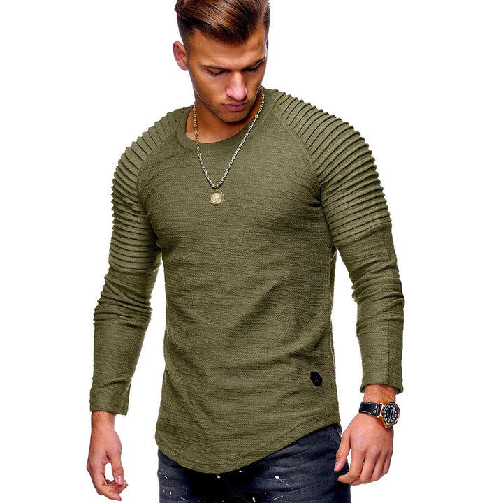 Herrer elegant langærmet pullover med struktureret design og smal pasform Stilla