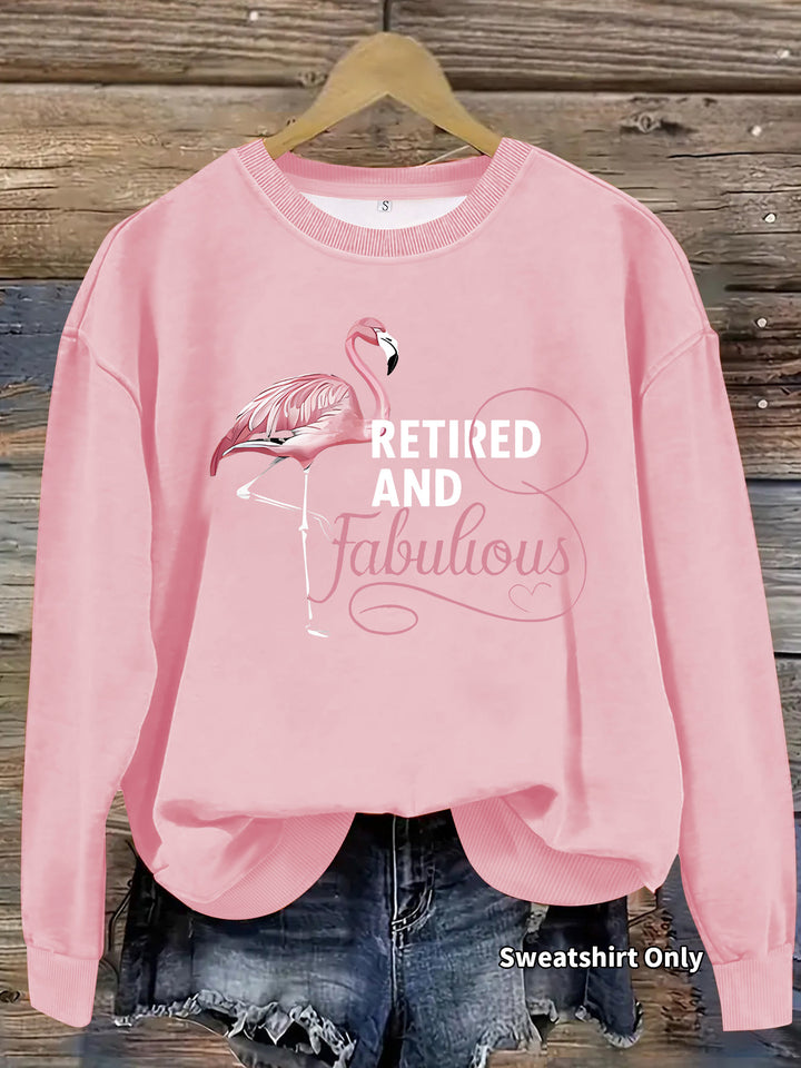 Kvinders sweatshirt med unikt flamingo motiv og inspirerende print Stilla