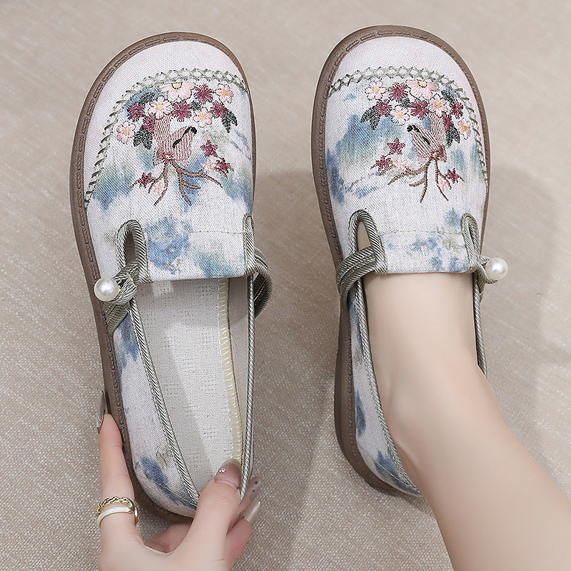 Femme broderede afslappede slippers Stilla
