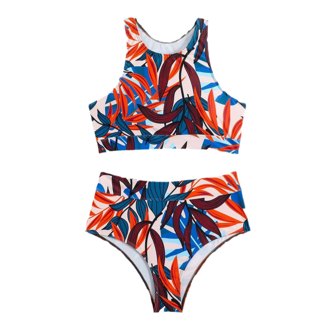 Dame Sporty Bikini-sæt med højhalset crop top og figursyet trusse Stilla