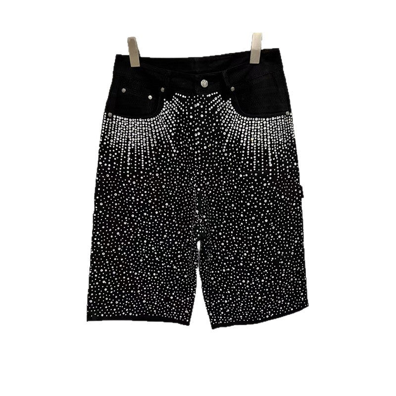 Dame Cargo-shorts med glitrende detaljer og bred pasform Stilla