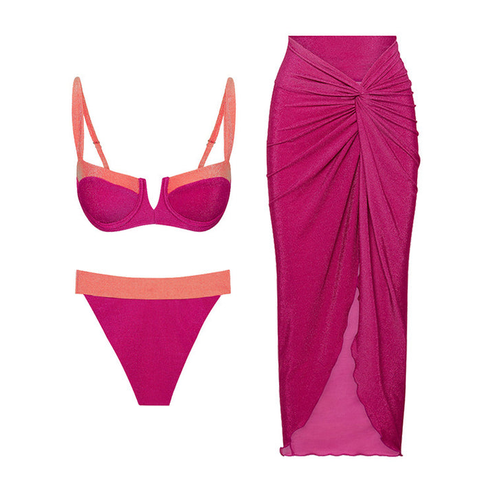 Dame bikini-sæt med elegant indpakningsskørt og feminine accenter Stilla