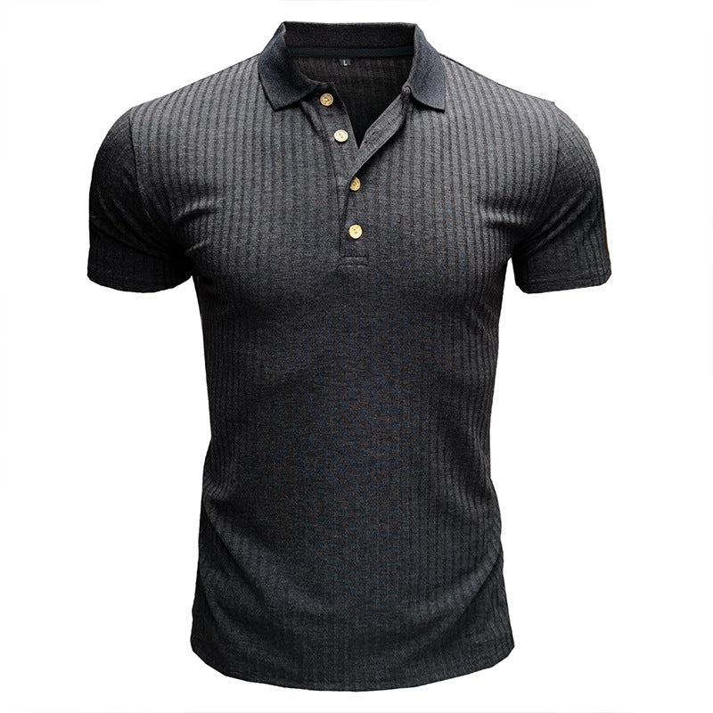 Herrer Polo-shirt med struktureret design og fashionable knapper Stilla