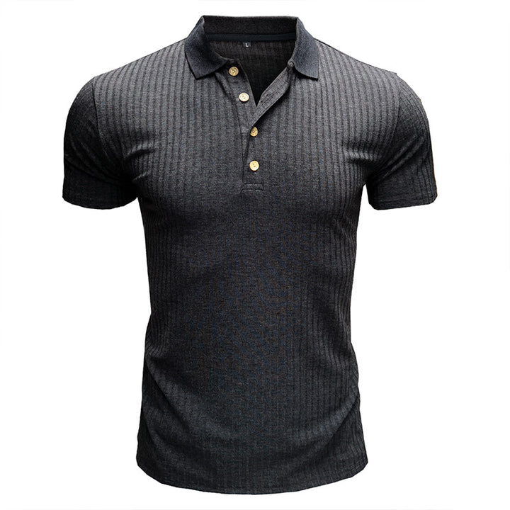 Herrer Polo-shirt med struktureret design og fashionable knapper Stilla