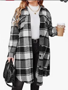 Dame Flannel Skjortejakke Stilla