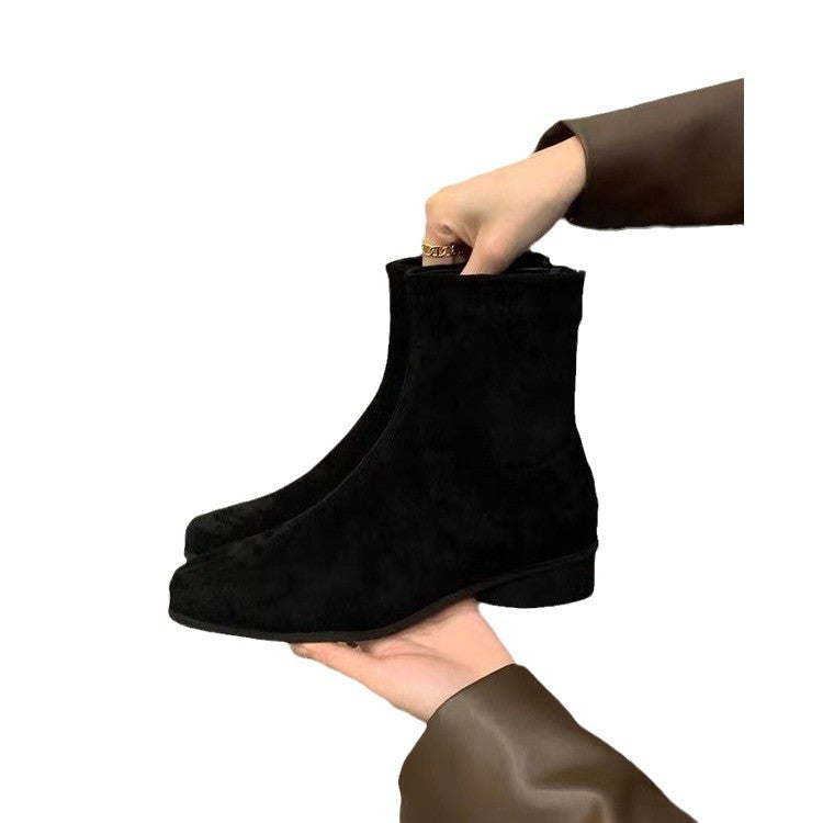 Femme Ultra-Komfort Nubuck Støvler med Blokhæl Stilla