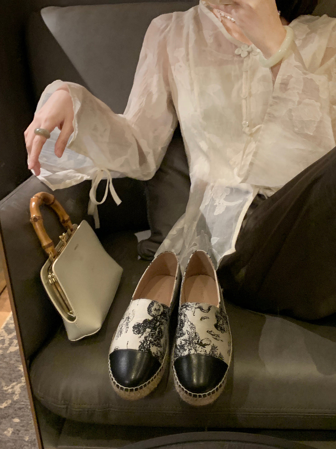 Dame Paillet-besatte Espadrilles Slip-On Sko Stilla