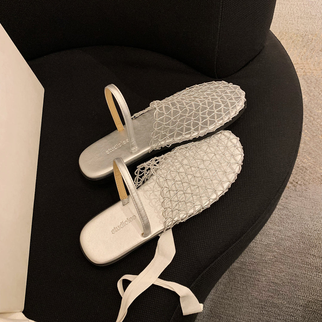Dame Open-Weave Slide Sandaler Stilla