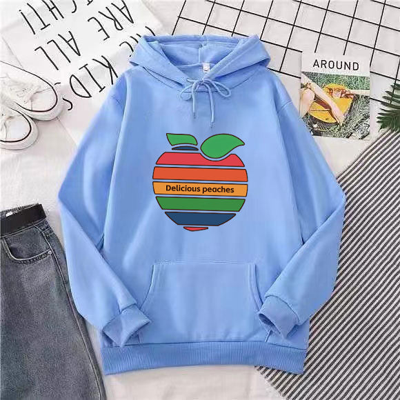 Dame hoodie med glædeligt frugtmotiv Skovae