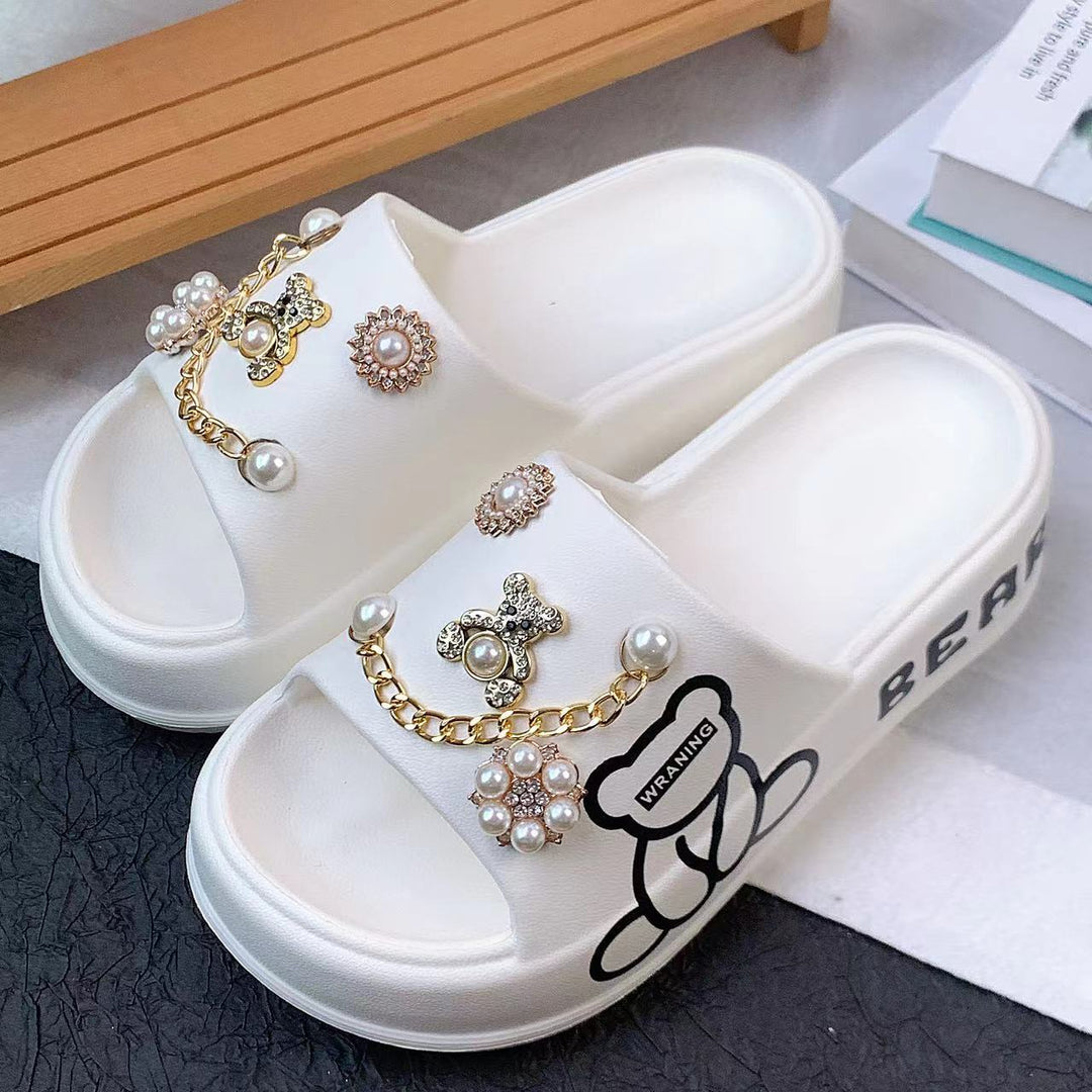 Dame mode sandaler med smykkedetaljer Stilla