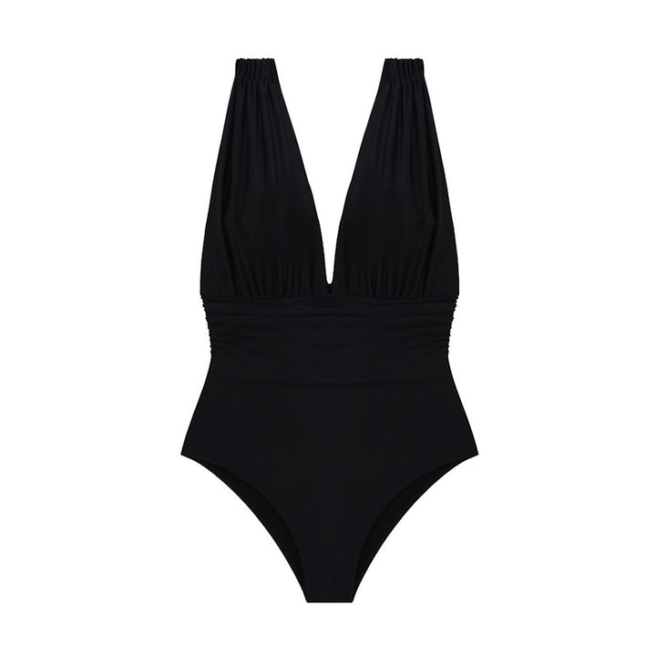 Dame Elegant Plunge Neck Enstykke Badedragt Stilla1750243309