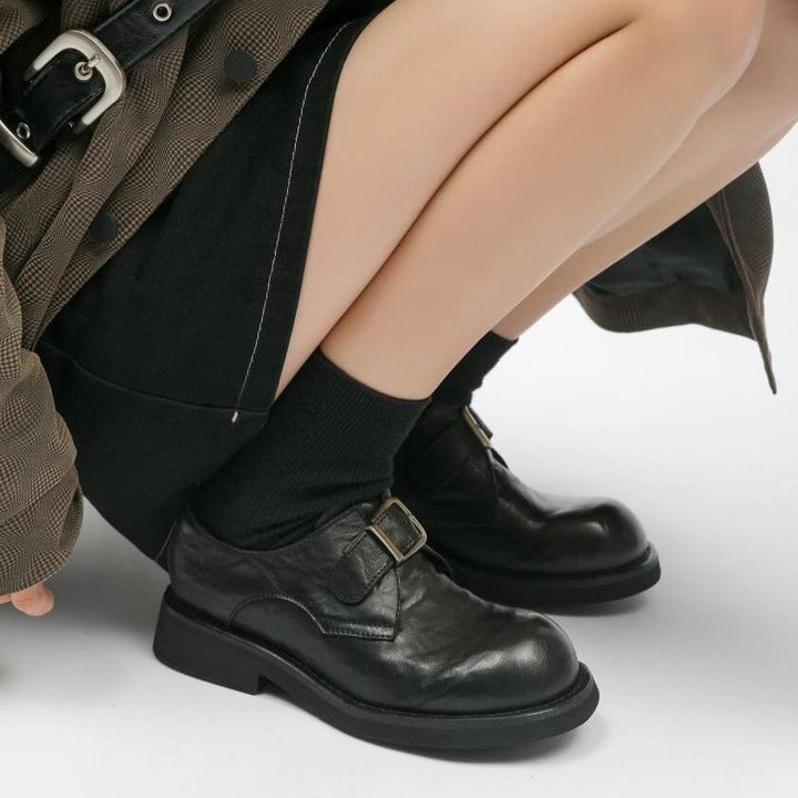 Dame Spænde Læder Slip-ons Stilla