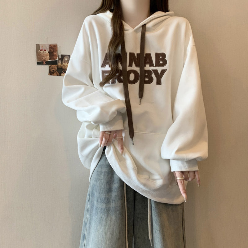 Dame Casual Grafik Hoodie med unik tekst Stilla