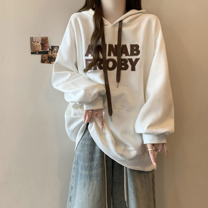 Dame Casual Grafik Hoodie med unik tekst Stilla
