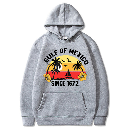 Dame hoodie med kreativt strandmotiver og højkvalitetsstof Skovae