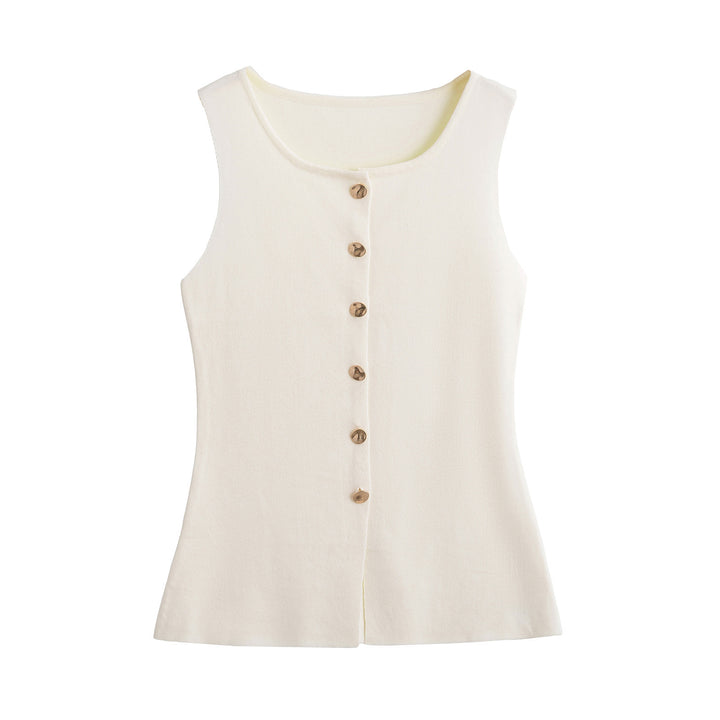 Femme Button-Up ærmeløst Top Stilla