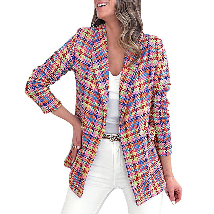 Dame mode Tweed-blazer med struktureret overmateriale og afslappet pasform Stilla