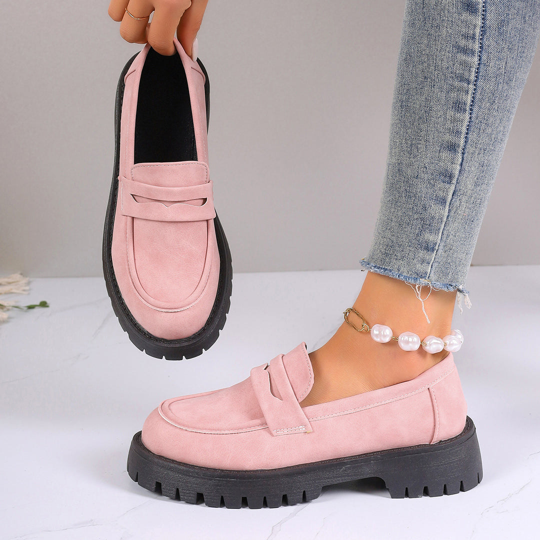 Dame Chunky Loafers med høj kvalitet læder-overflade og skridsikker profileret sål Stilla