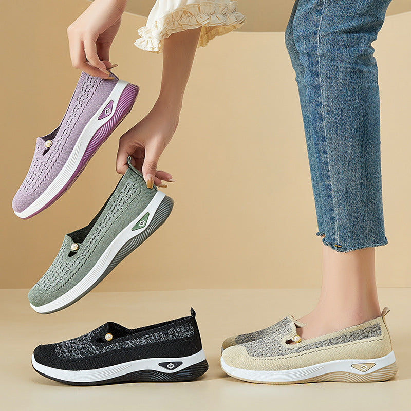 Dame Lettere Slip-On Fritidssko med åndbart Overmateriale og elegant Design Stilla