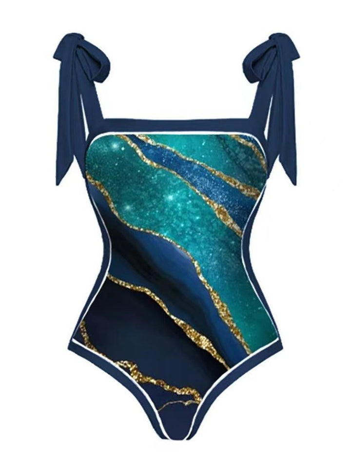 Dame Elegant One-Piece Swimsuit Sæt med matchende Indpakningsskørt Stilla