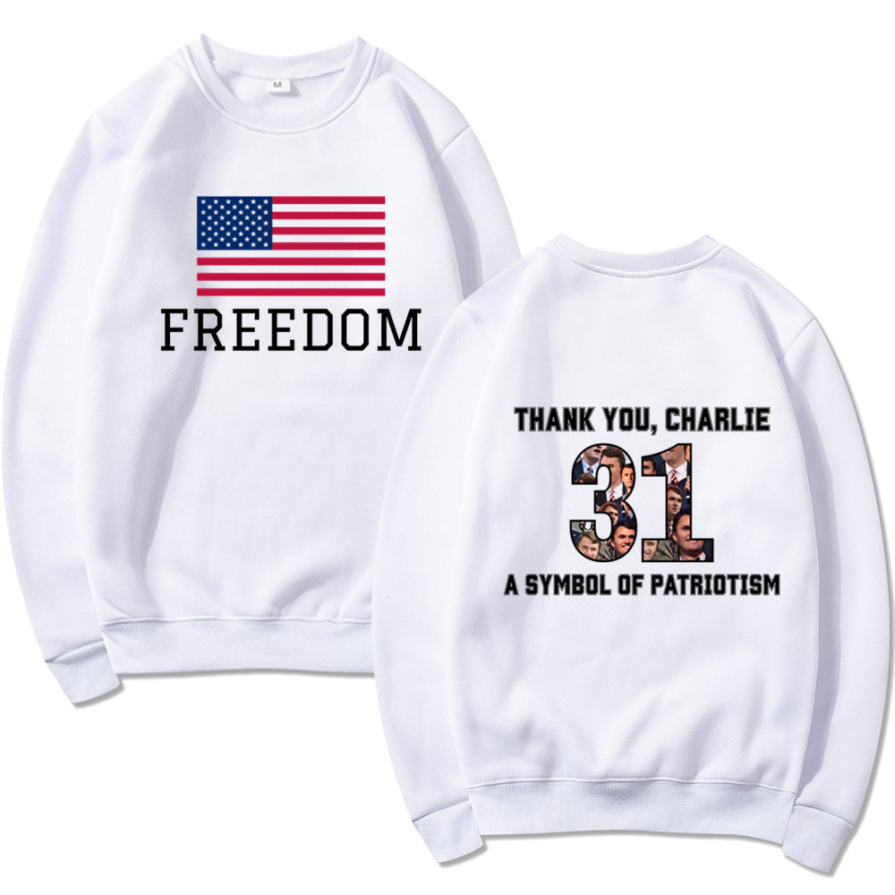 Kvinders sweatshirts med patriotisk tryk og blødt materiale Stilla