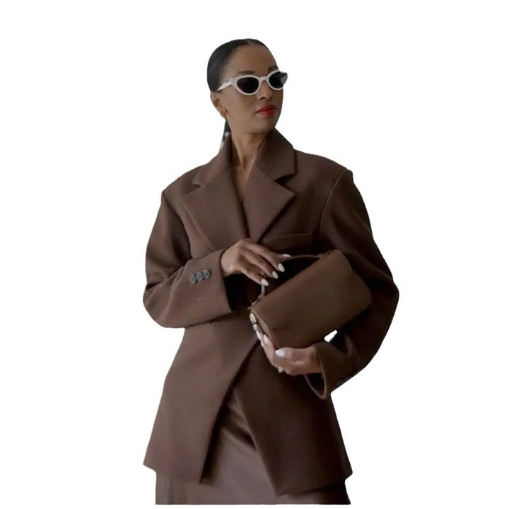 Kvinders trendy oversized blazer med dobbelt knaplukning Stilla
