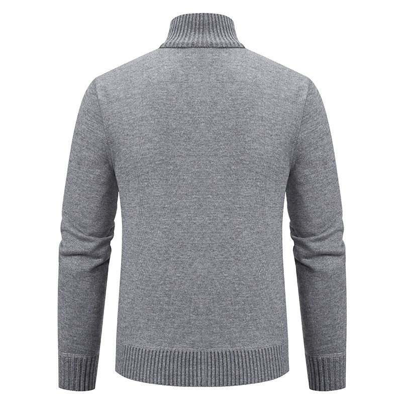 Herrer Strukturstrik Zip-Up Cardigan Pullover Stilla