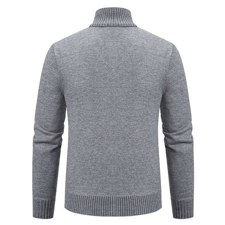 Herrer Strukturstrik Zip-Up Cardigan Pullover Stilla