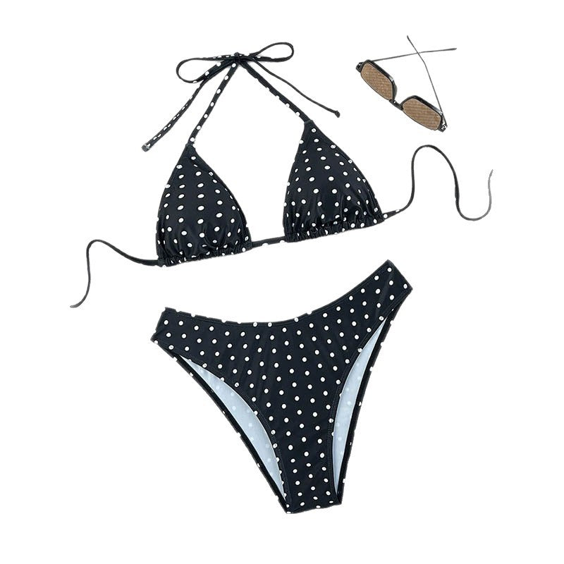 Dame Triangel-Bikini med høj udskæring og elastiske bånd Skovae