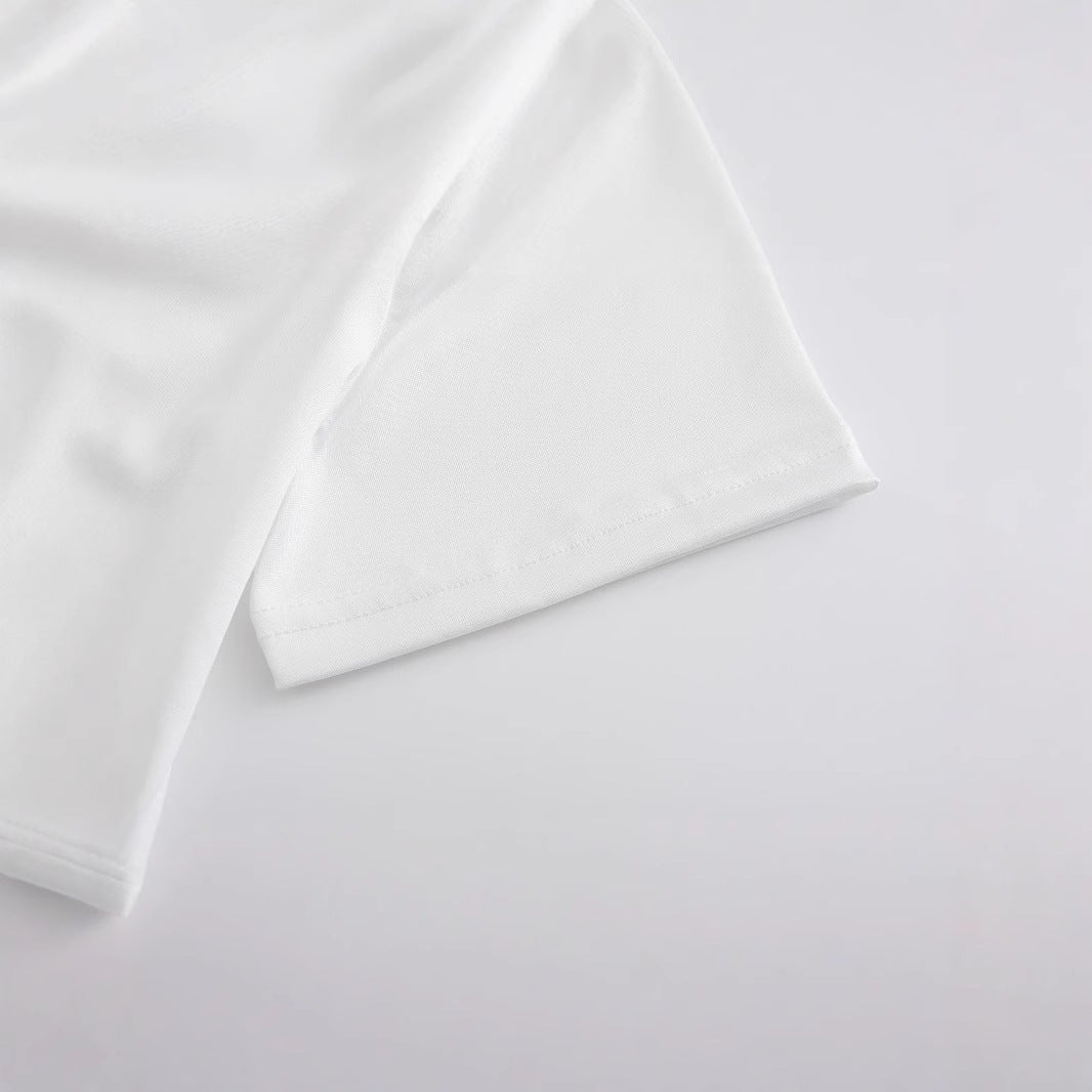 Dame Crop-T-Shirt med kreativt øjenmotiv Skovae