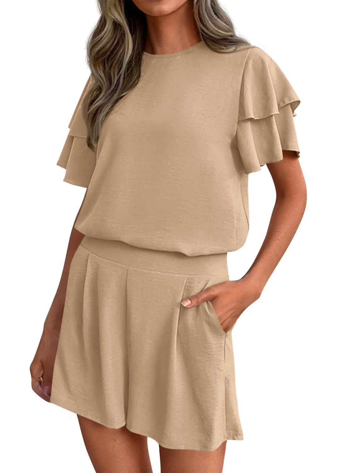 Damer Legende jumpsuit med ruffles detaljer og sidelommer Skovae